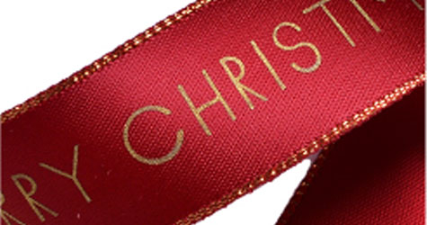 Screen ink print sample on ribbon