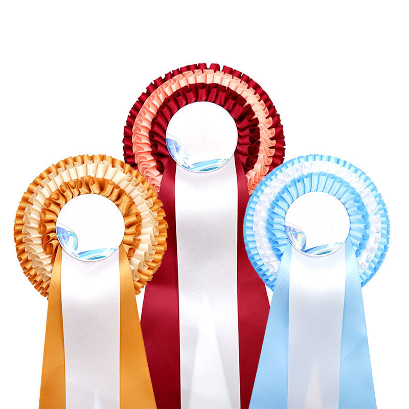 Award rosette ribbons at a ceremony