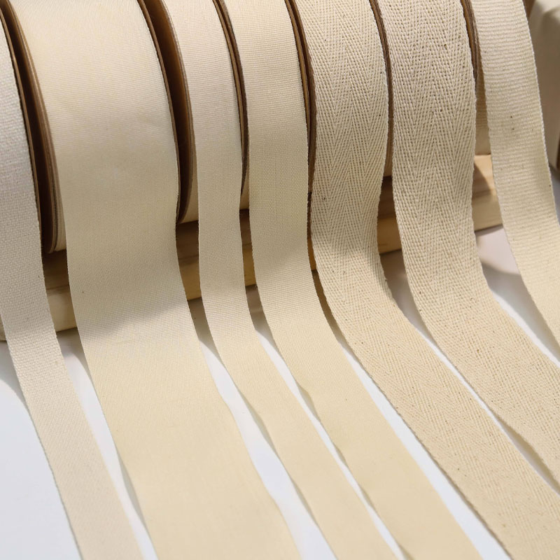 Cotton Ribbons 4 Eco-friendly plain custom cotton ribbon 13mm
