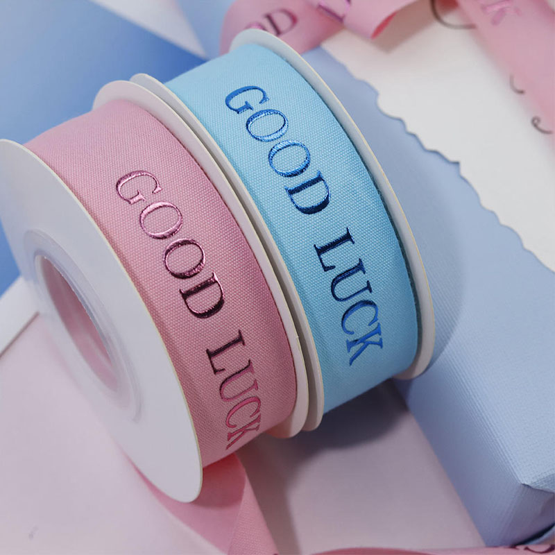 Cotton Ribbons 5 3D embossed printed natural cotton ribbon