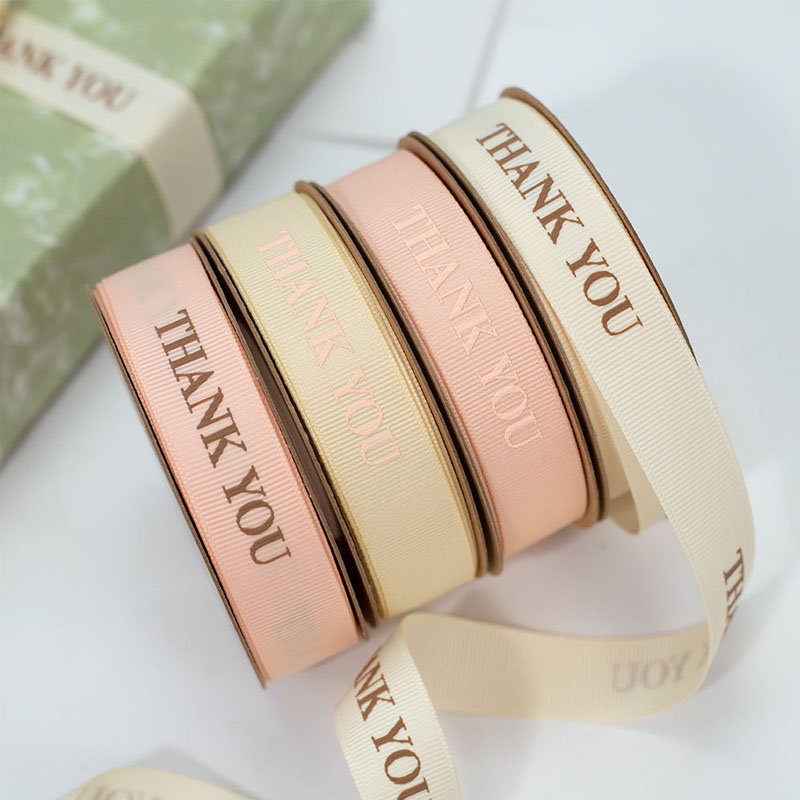Grosgrain Ribbons 4 Heart gold foil printed grosgrain ribbon rolls