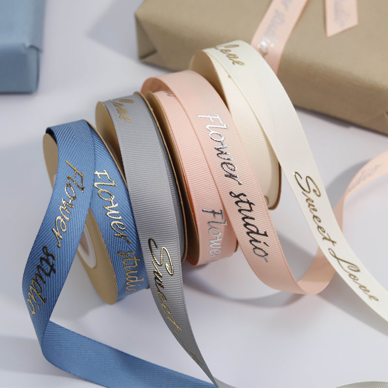 Grosgrain Ribbons 10 Printed embossed logo grosgrain ribbons 19mm