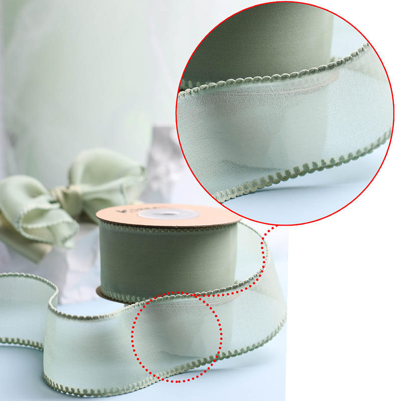 Printed logo gift wrap organza ribbon roll in 3-50mm widths