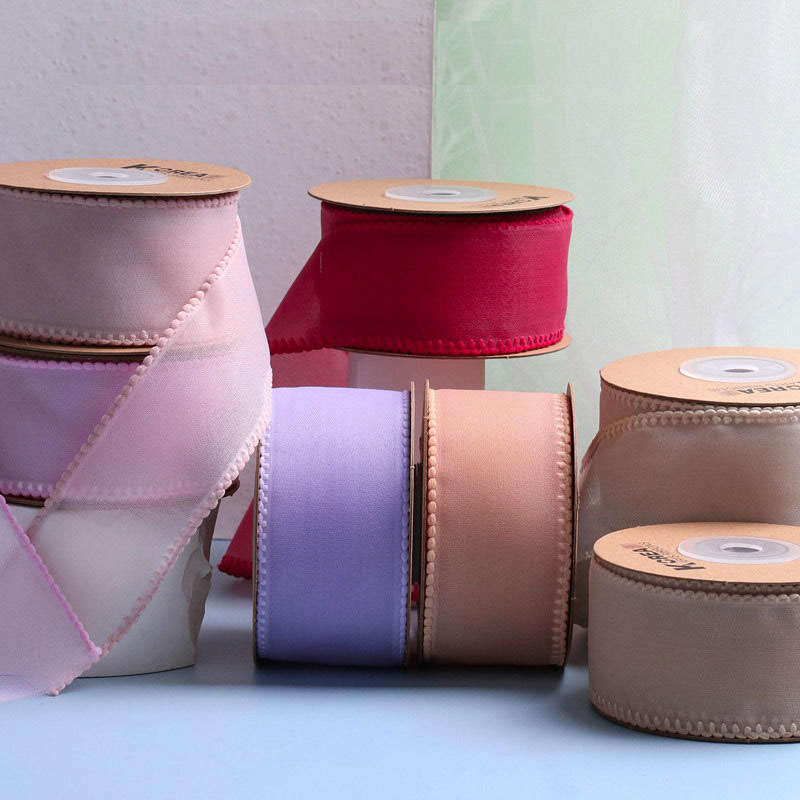 Fishtail edge wave cut organza ribbon for packing