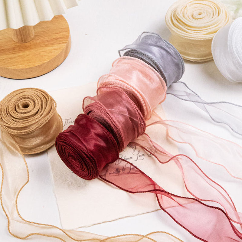 25mm wired organza ribbon roll for gift wrap