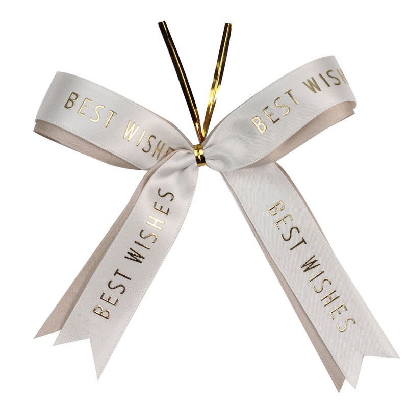 Double sided twist tie thick velvet ribbon bow
