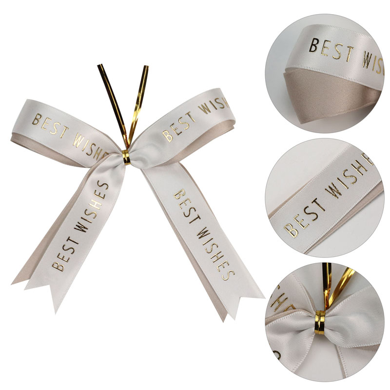 Mini size polyester satin ribbon bow for wrap
