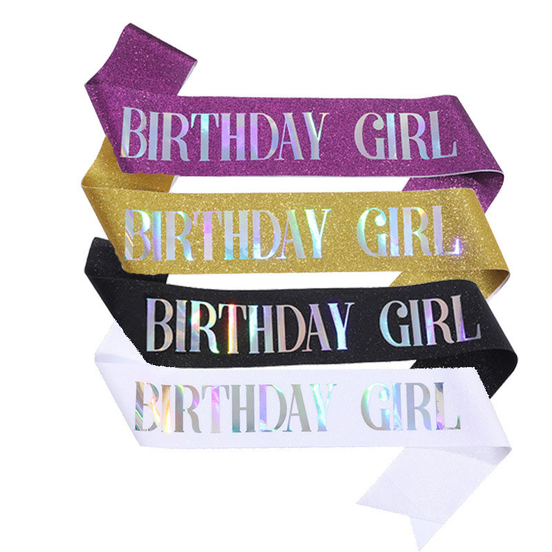 Special Occasion Ribbons 2 Glitter happy birthday and queen birthday girl sash