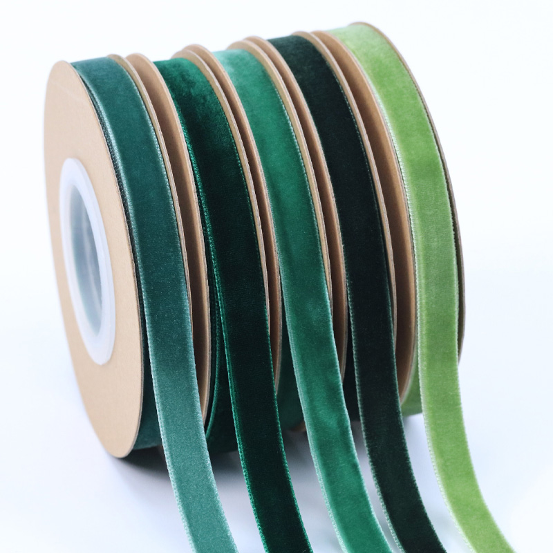 Velvet Ribbons 5 Sheet cut edge thin velvet ribbon 3mm to 50mm