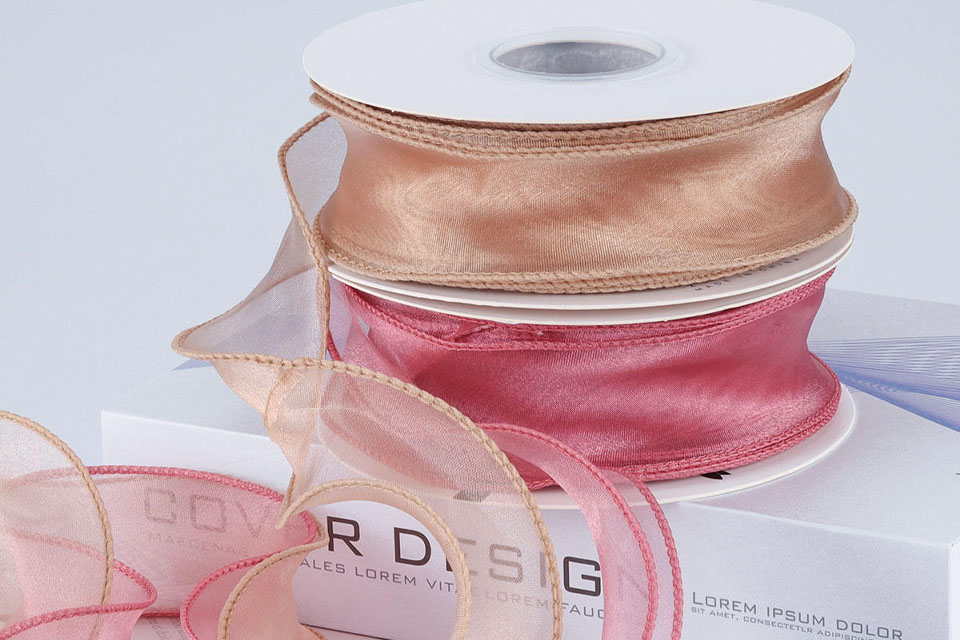 Sheer organza ribbon used in jewelry and accessory crafting
